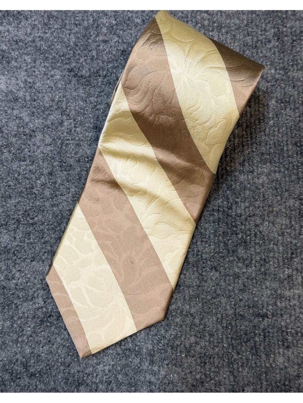 Ted Baker London Silk Tie Cream Taupe Floral Stripe USA
